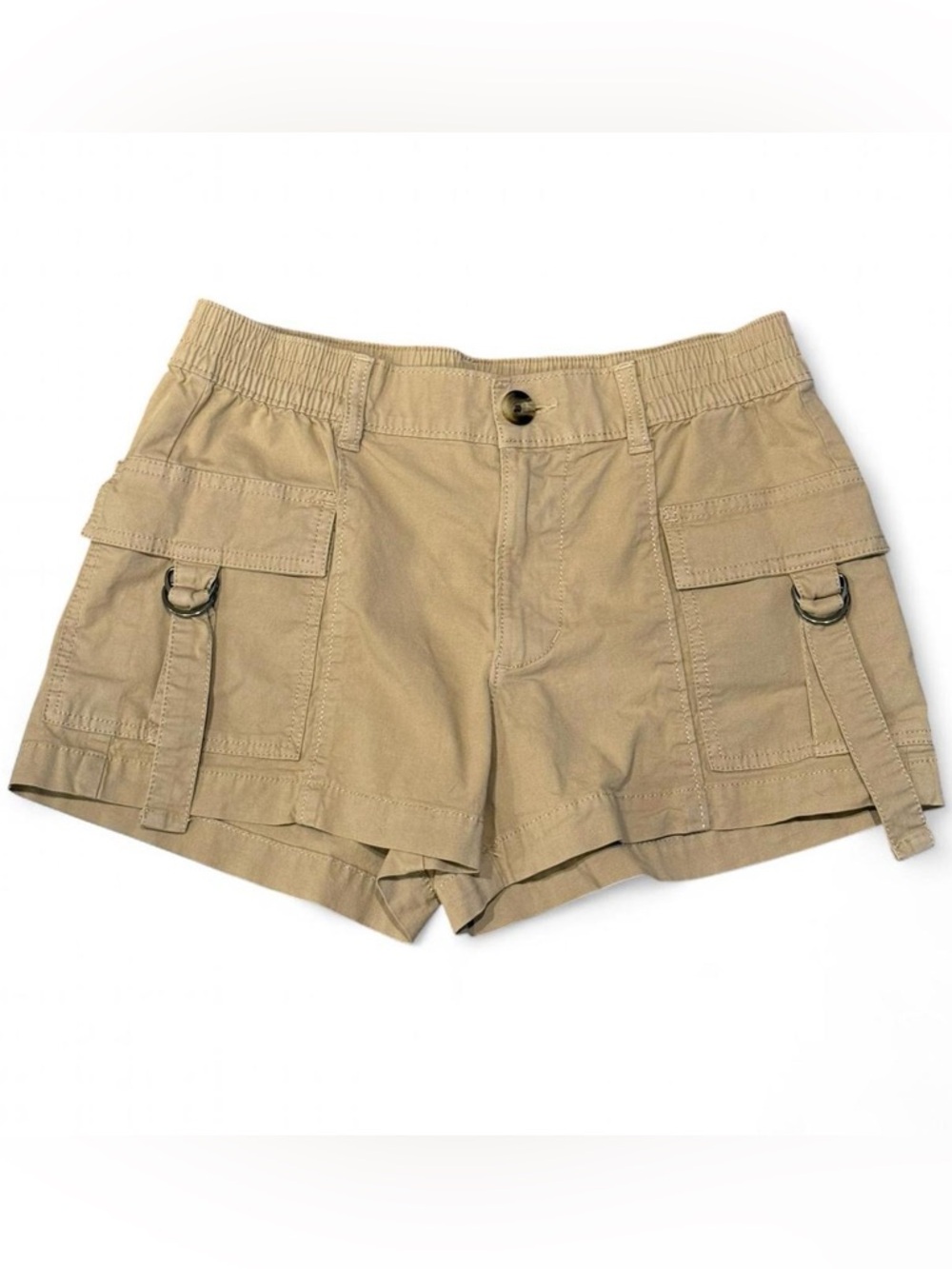 SO Tan Cargo Utility Shorts with D-Ring Details